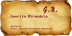 Gavrila Mirandola névjegykártya